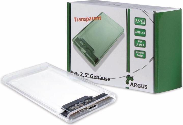 Intertech Boîtier pour disque dur Argus GD-25000, USB 3.0, transparent (2.5")