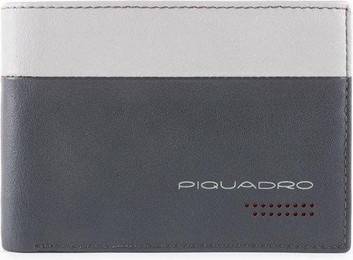 Piquadro Urban, Leather Wallet, Coin Holder, Black, Gray, For Men
