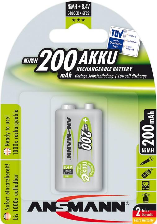 Produktbild Ansmann E-Block (1 Stk., 9V Block, 200 mAh)