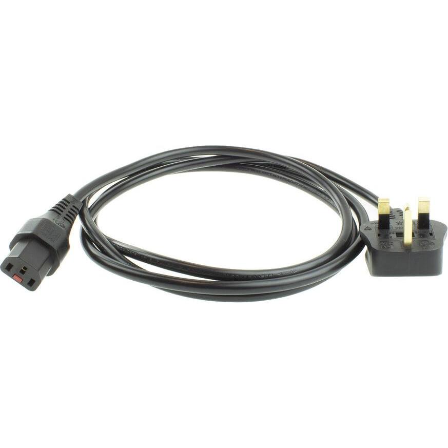 Thumbnail - ACT Powercord UK male - C13 IEC Lock black 2 m, PC980, 5-Pack (2 m), Stromkabel