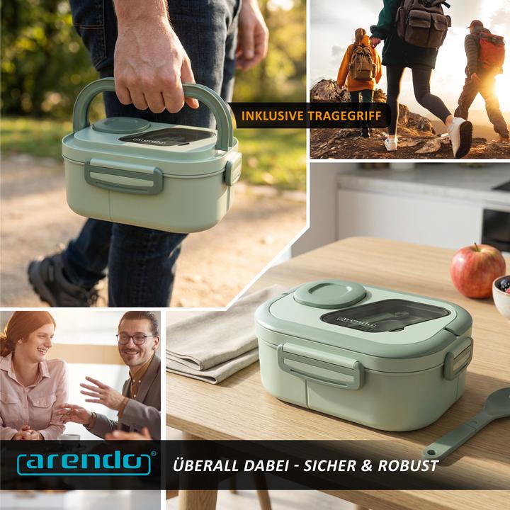 Actual product image Arendo Lunch box Bento box with cutlery & compartments