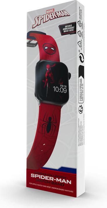 Actual product image Moby Fox Bracelet Smartwatch Spider-Man Logo 22 mm (22 mm, Stainless steel, Silicone)