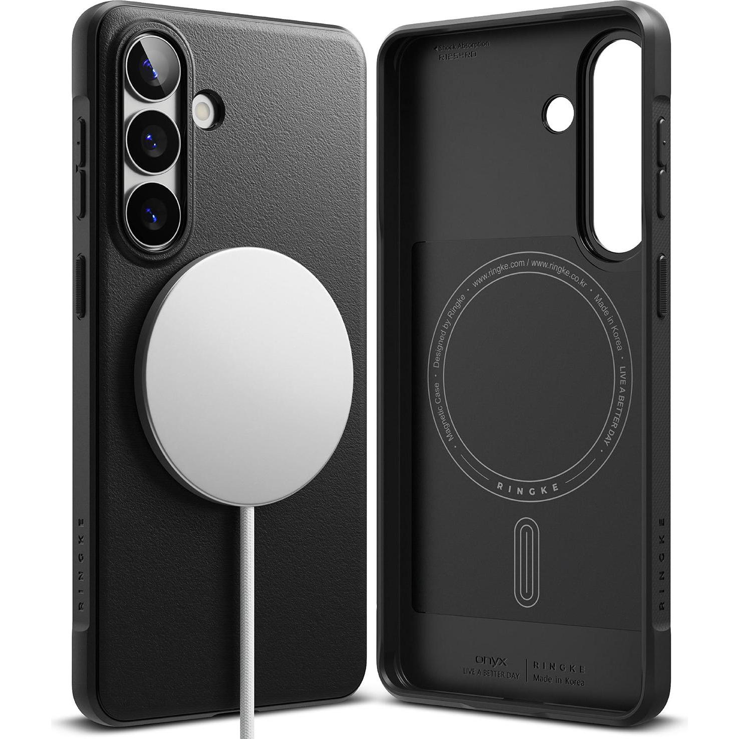 Ringke Onyx Magnetisch Magsafe Galaxy S26 Schwarz (Samsung Galaxy S26), Cover smartphone, Nero
