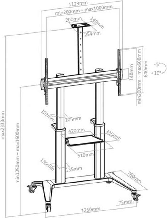 Immagine prodotto Hagor Supporto BrackIT HD XXL (120", 140 kg)