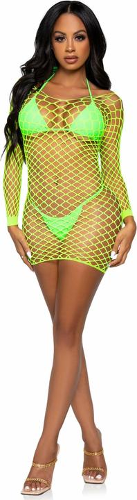 Produktbild Leg Avenue Langärmeliges Netzkleid Grün Einheitsgrösse (One Size)