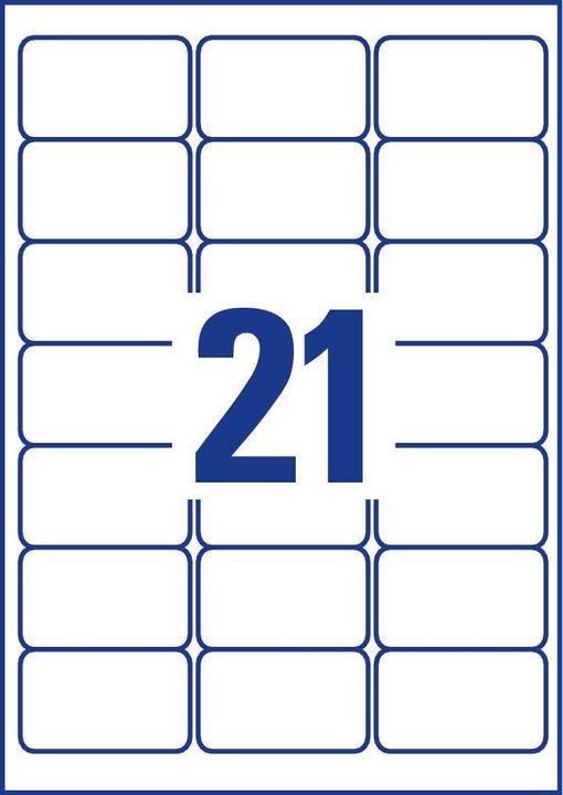 Actual product image Avery L7560-25 printer label Transparent