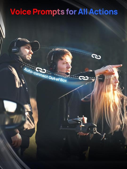 Actual product image Synco Full Duplex Wireless Headset with Noise Cancellation for Team Communication (Wireless, USB-C)