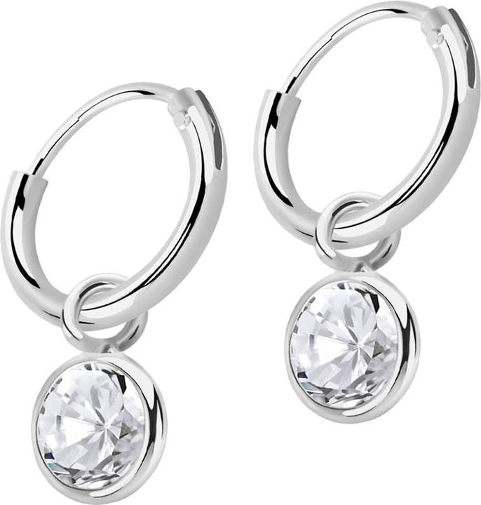 Image du produit Star Piercing Ohrring silber rund Anhänger runder Kristall silber (sans laiton, Argent sterling 925)