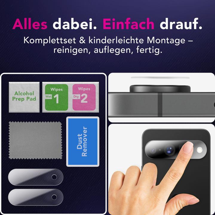 Actual product image Nalia Kameraglas "Focus.X2 MAX" - 2x Schutz Glas für Kamera Linse Klar - Cam Protector Tempered Glass (Google Pixel 10)