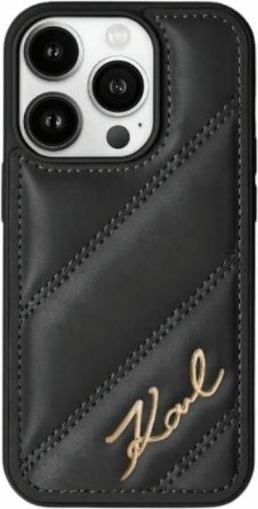 Produktbild Karl Lagerfeld KLHCP14XPQDSMGK iPhone 14 Pro Max 6.7" czarny/black hardcase Diagonal Quilted Script (Apple iPhone 14 Pro Max)