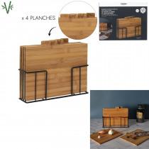 Productafbeelding Cook Concept Bamboe Snijplank x4 met metalen voet