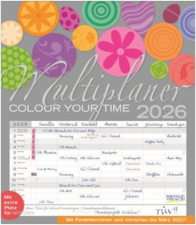 Produktbild Familienplaner Multiplaner Colour your time 40x47cm