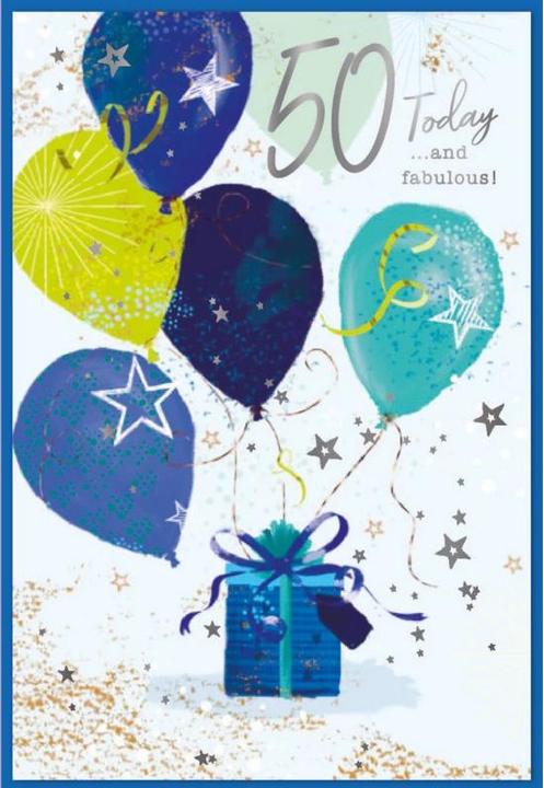 Simon Elvin Ballons Grusskarte 50 Today 6erPack Karton (6 Stk.)