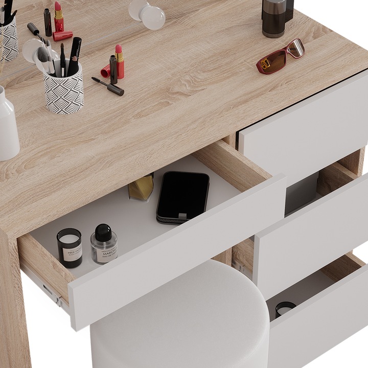 Produktbild Vicco Sherry mit Hocker und Beleuchtung (90 x 75 x 40 cm)