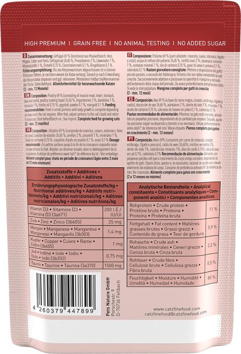 Actual product image Catz Finefood Kitten No.03 Poultry (Puppy + kitten, 1 pcs., 90 g)