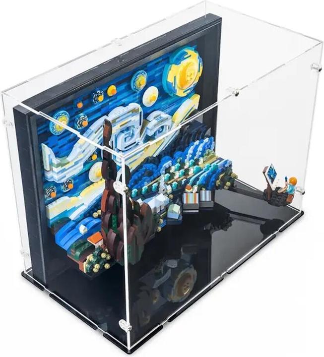 Actual product image iDisplayit Acrylic display for LEGO® 21333 Vincent van Gogh – Starry Night (with black base) (21333, LEGO DC)
