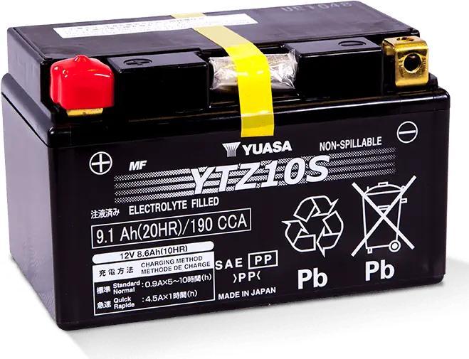 Actual product image Yuasa YTZ10S (12 V, 9.10 Ah, 190 A)