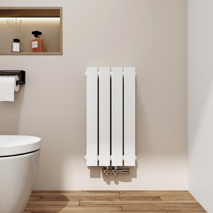 Actual product image Emke Radiator, Flat Radiator with Central Connection, White 60x30cm 327W Double Layers (327 W)