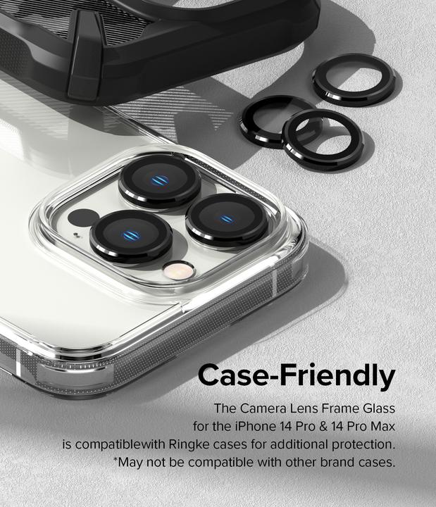 Actual product image Ringke iPhone 14 Pro/14 Pro Max Camera Lens Frame Glass Black (1 pcs., Apple iPhone 14 Pro, Apple iPhone 14 Pro Max)