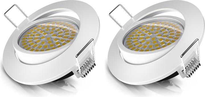 Produktbild Brandson 2x LED-Deckenstrahler, schwenkbar, warmweiss 3000K, Einbaustrahler 5W, Einbaulicht (320 lm)