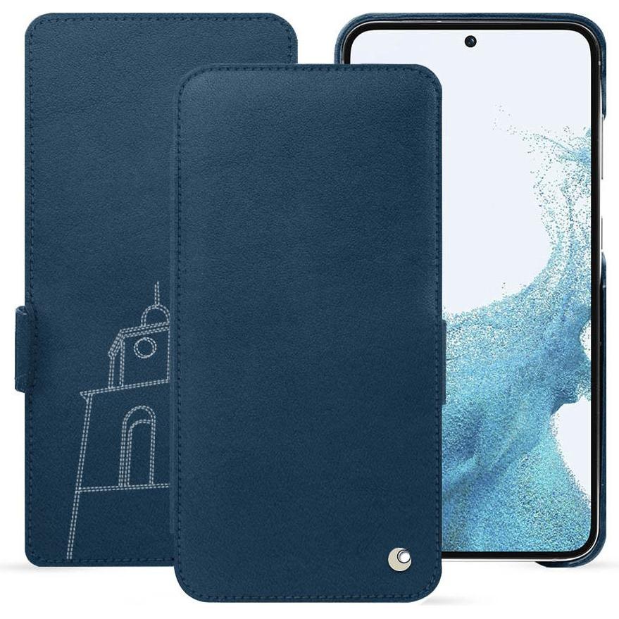 Noreve Lederschutzhülle horizontal (Samsung Galaxy S23), Smartphone Hülle, Blau