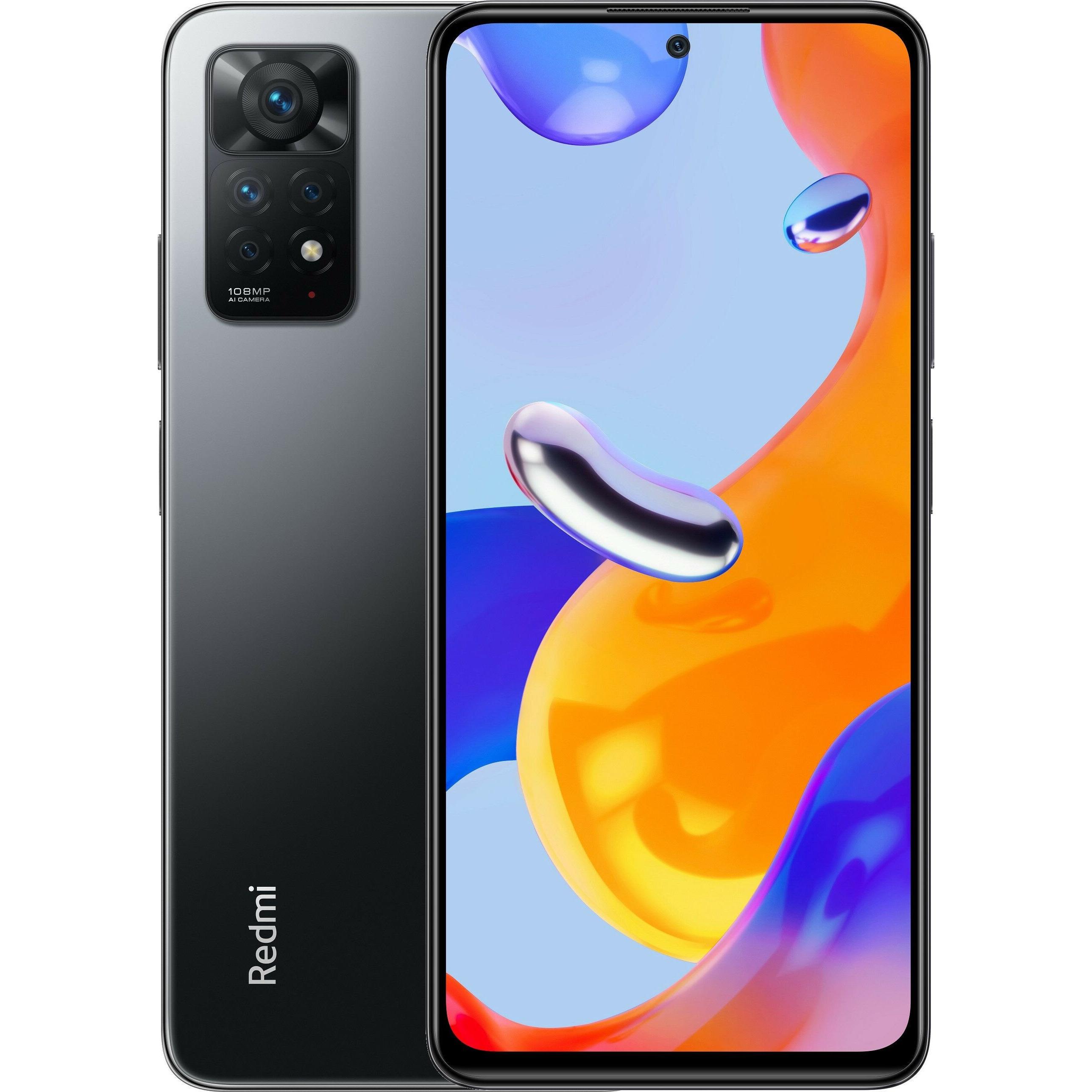 Xiaomi Redmi Note 11 Pro 5G (128 GB, Graphite gray, 6.67", Hybrid Dual SIM, 108 Mpx, 5G), Smartphone, Grau