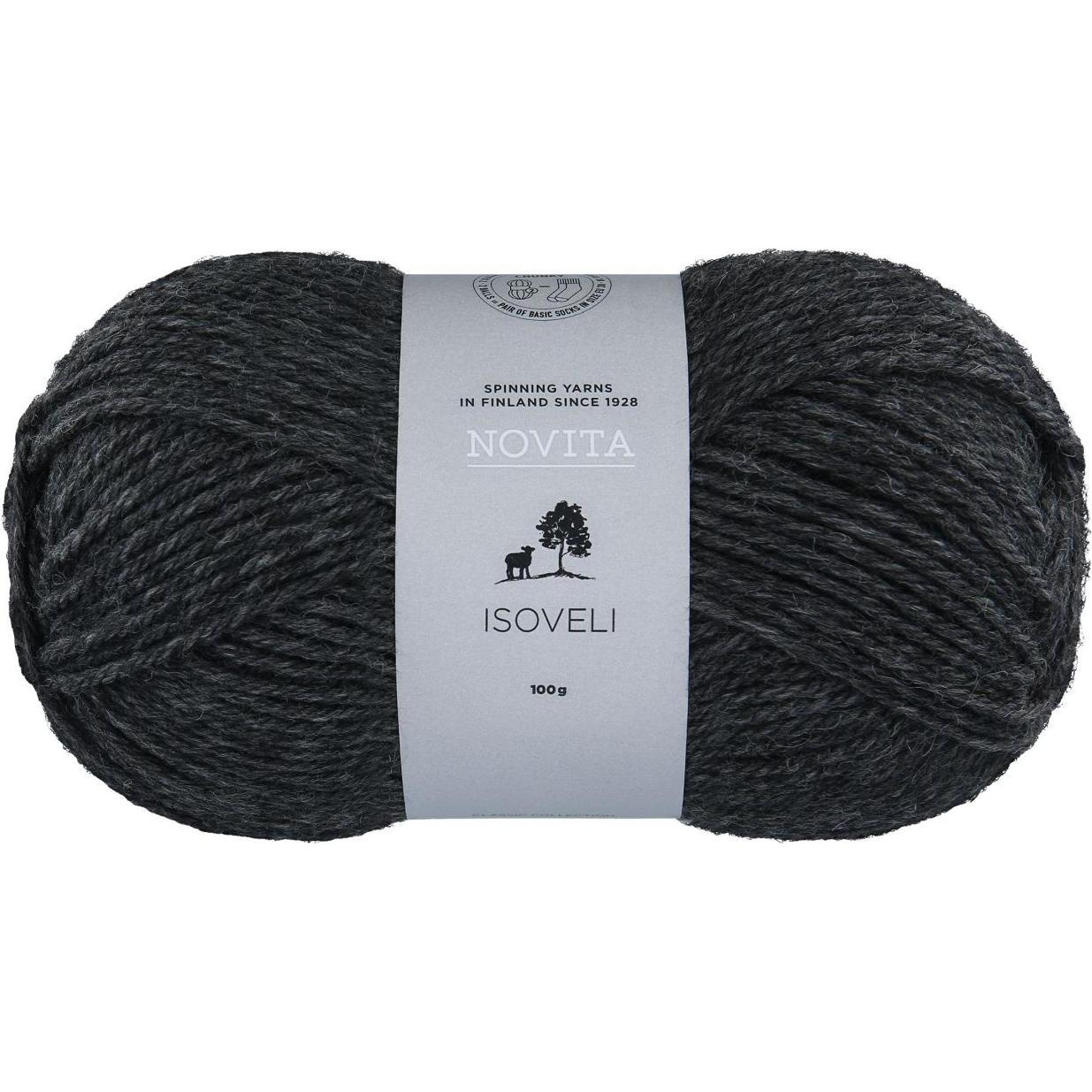 Novita col. 44 Graphit 130 m 100 g, Garn + Wolle