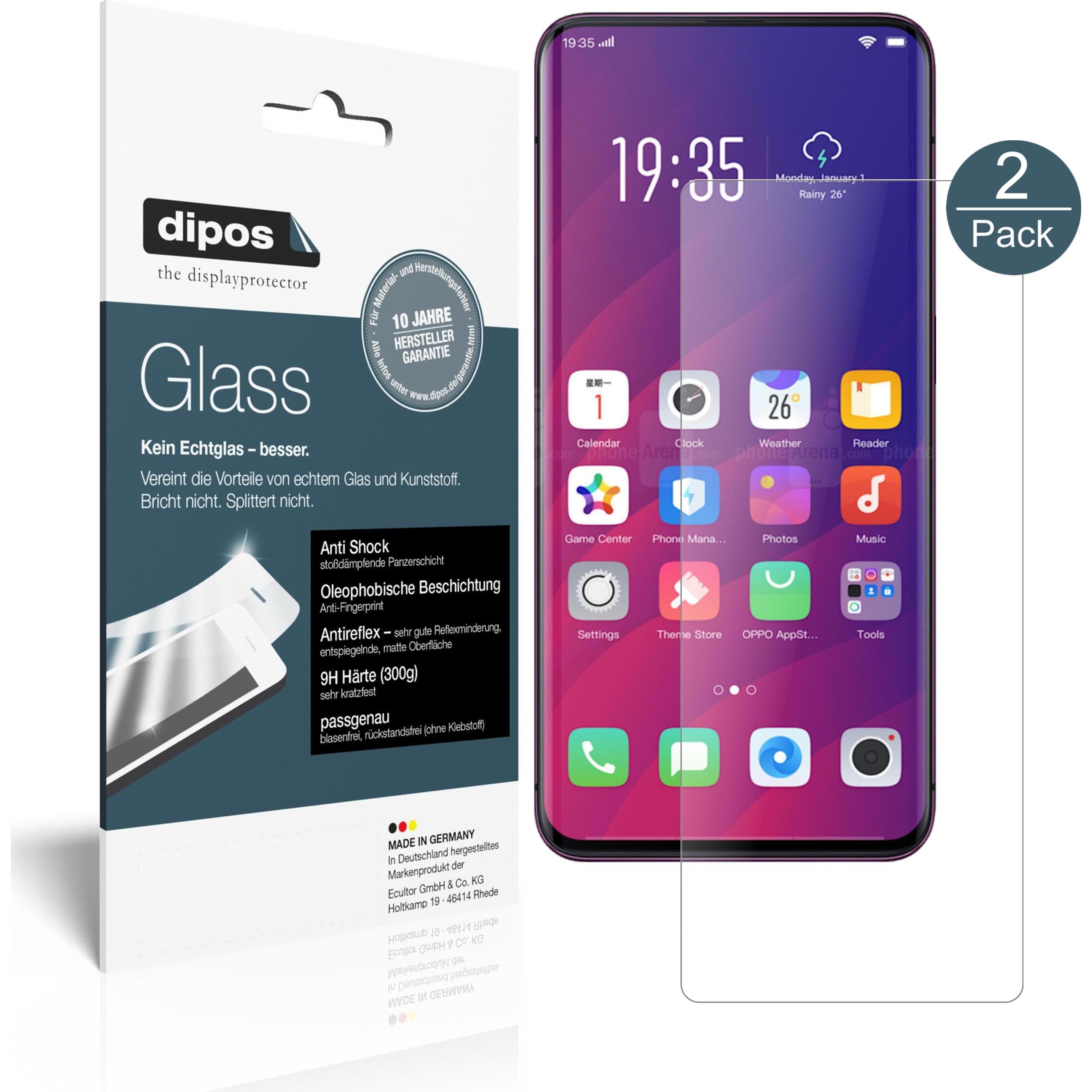 Dipos Displayschutz Anti-Shock (1 Stück, Oppo Find X), Smartphone Schutzfolie, Transparent