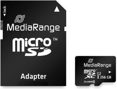 Produktbild MediaRange MEMORY MICRO SDXC UHS-1/W/ADAPTER MR946 (256 GB, microSDXC, U1, UHS-I)