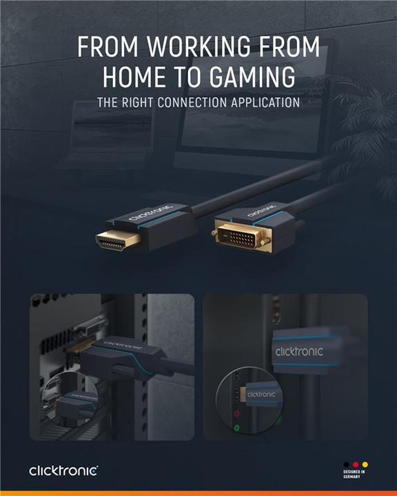 Produktbild clicktronic HDMI (Typ A) — DVI (5 m, DVI, HDMI, 1.4)
