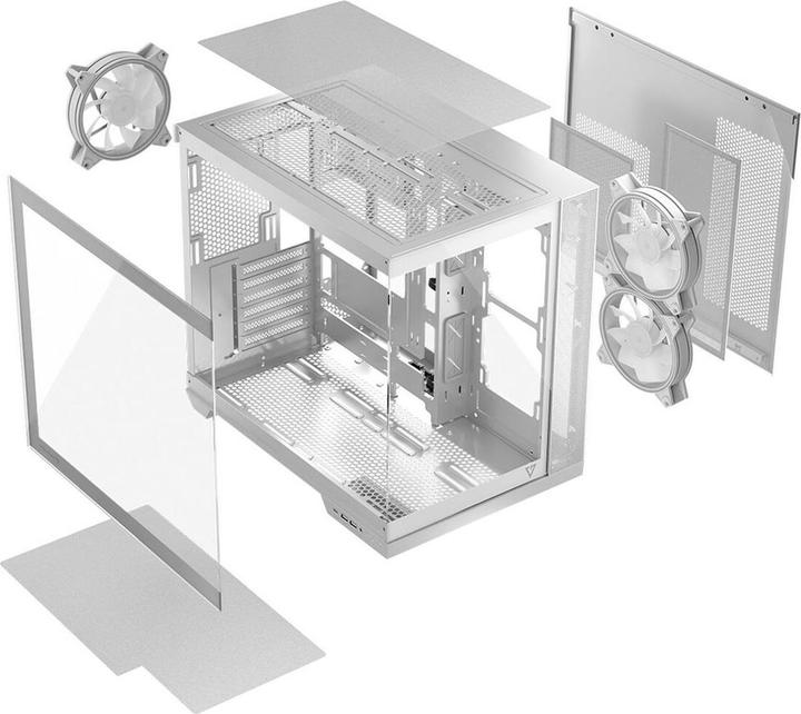 Produktbild Modecom Obudowa Volcano Panorama Apex ARGB 3F biała (AT-PANORAMA-3F-ARGB-20-000000-0002) (ATX, ITX, mATX, Mini-ITX)