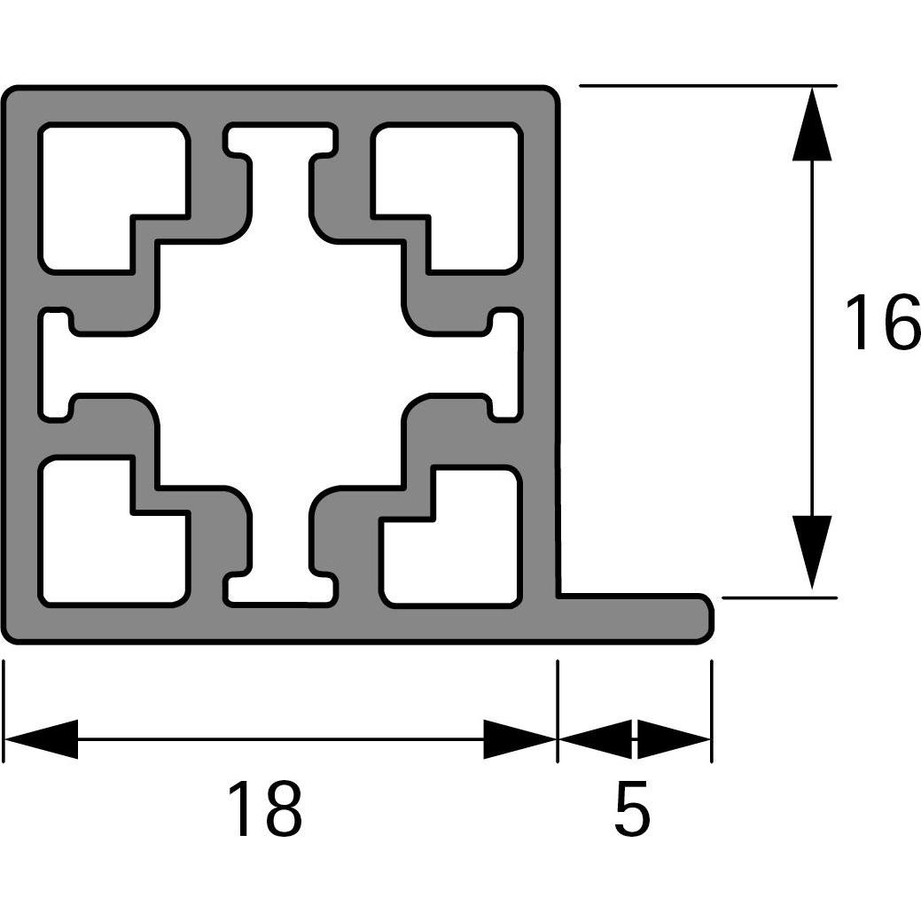 Thumbnail - Hettich, Profil + Stange, Bodenprofil Cadro 3000 mm schwarz matt