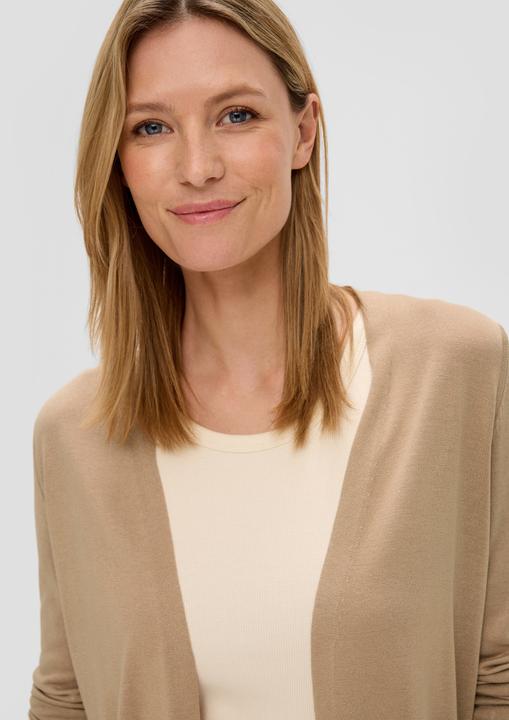 Produktbild s.Oliver Strickjacke Strickjacke aus Viskose-Stretch mit Rippbündchen (46)