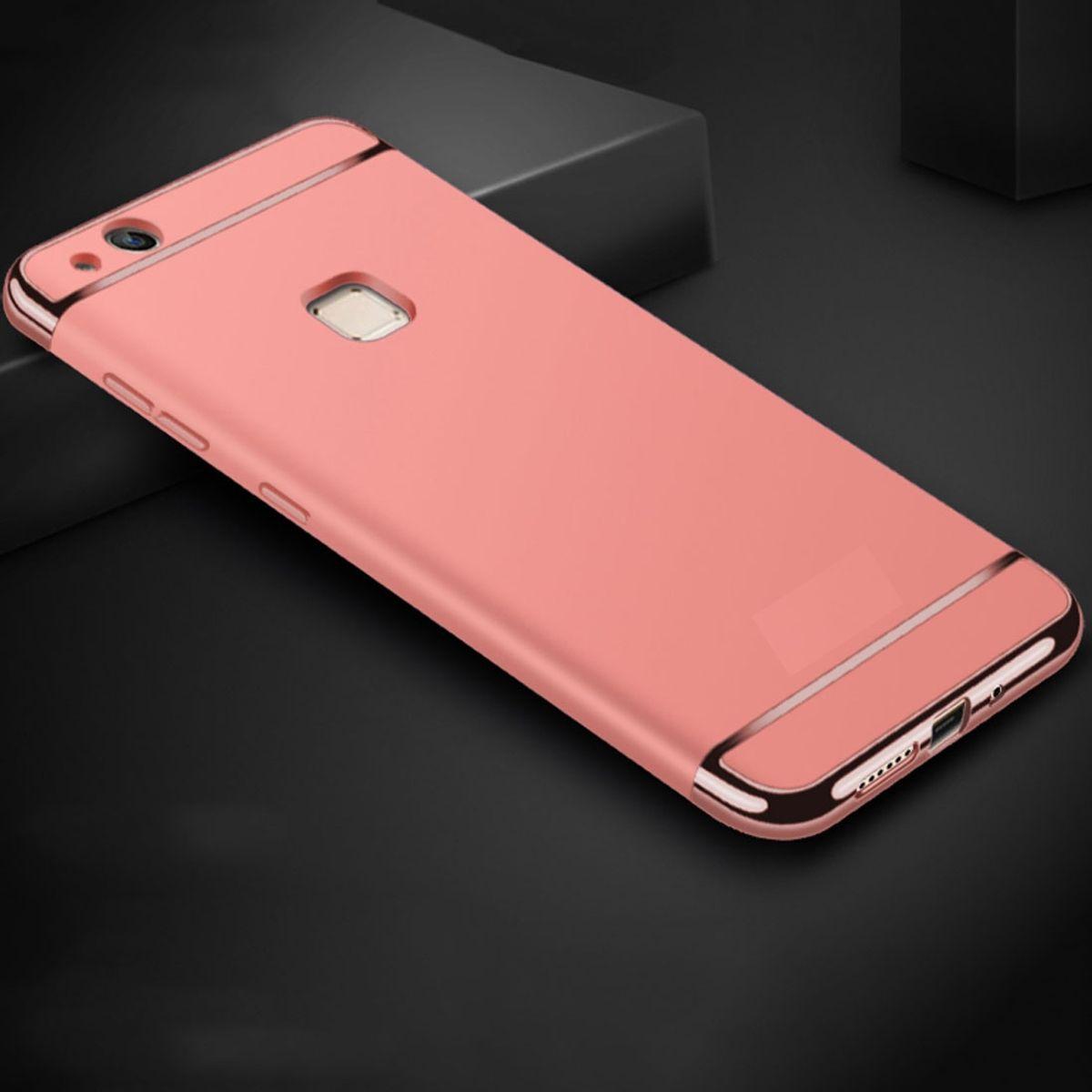 König Design Handy Hülle Schutz Case für Huawei P10 Lite Bumper 3 in 1 Cover Chrom Rose Gold (Huawei P10 Lite), Smartpho...