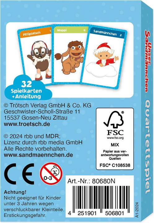 Produktbild Magni Quartettspiel Unser Sandmännchen