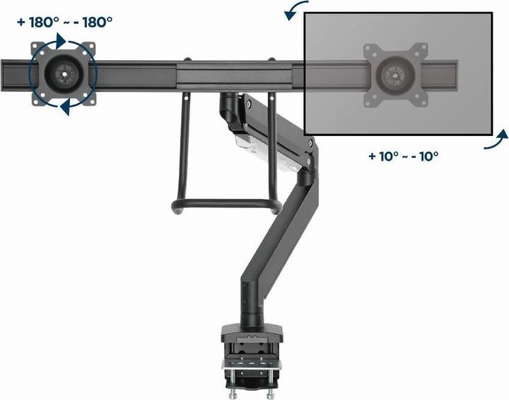 Actual product image Gembird Biurkowe regulowane ramie na dwa monitory 17-35inch obciążenie do 10kg (Table, 32", 8 kg)