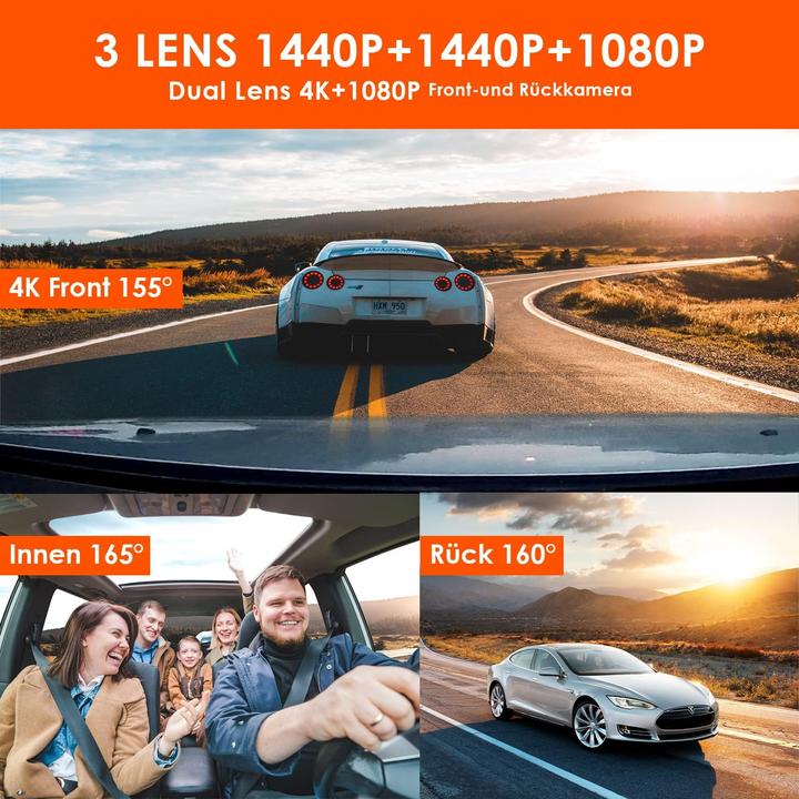 Produktbild Vantrue N4 (GPS-Empfänger, Eingebautes Display, Nachtsicht, QHD)