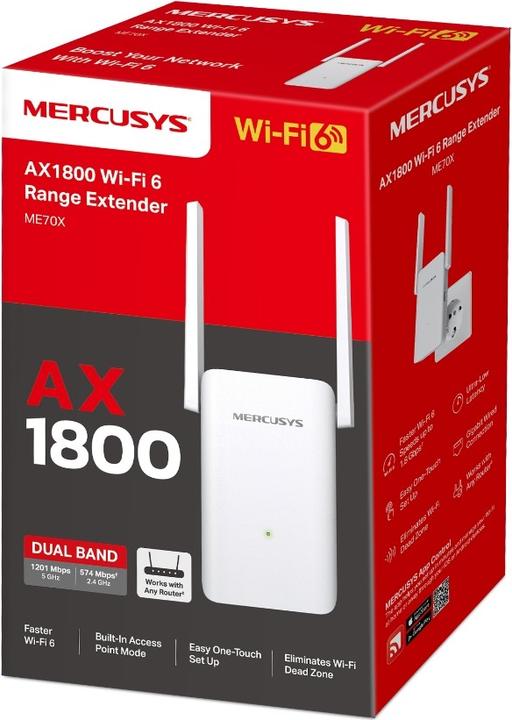 Produktbild Mercusys Access Point Wzmacniacz sygnału bezprzewodowego AX1800 ME70X (1201 Mbit/s)