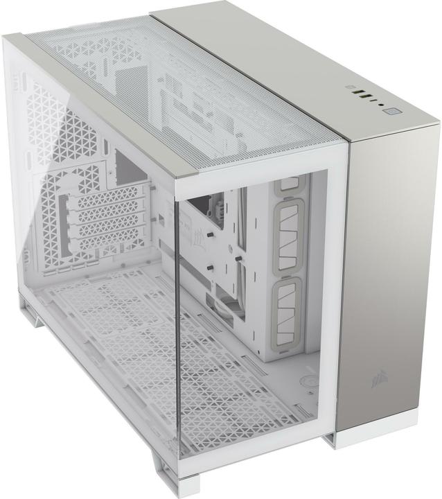 Actual product image Corsair 2500X (white/aluminium, tempered glass x 2) (Mini-ITX, mATX)