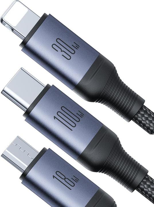 Actual product image Joyroom Cable Speedy USB SA21-2T3, 6 in 1/ 100W/Cable 1.5m (black) (1.50 m, USB 2.0, 100 W)