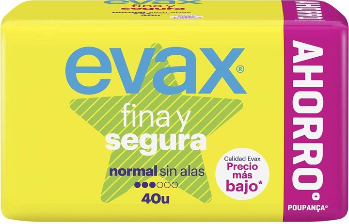 Evax Fina Segura Normal Sanitary Napkins 40 Piece (Intimate washing lotion)