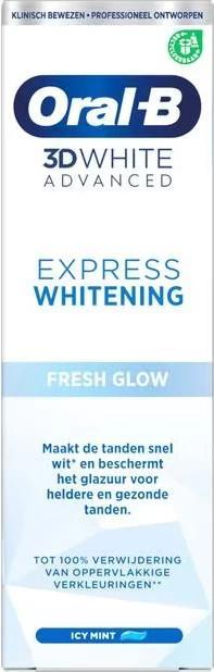 Image du produit Oral-B 3d White Advanced Express Whitening Fresh Glow Toothpaste - 75 Ml (75 ml)