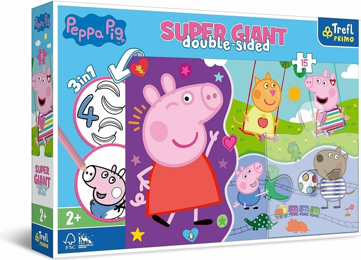 Immagine prodotto Trefl Puzzle Giant 3in1 15 giorni Incontra l'allegra Peppa Pig (15 pezzi)