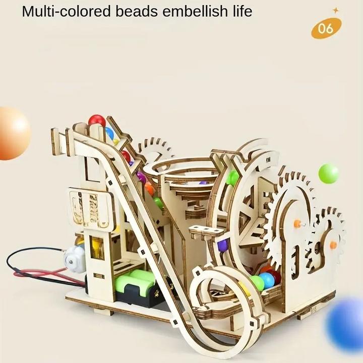Produktbild The Toy Company 3D Holz Kugelbahn, Murmelbahn Puzzle aus Holz, batteriebetrieben
