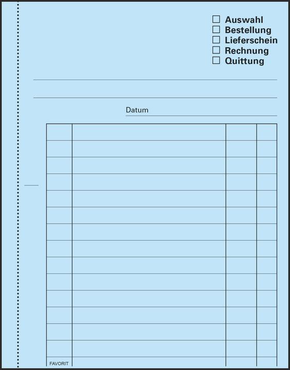 Actual product image Favorit Carbonless copy book Multipurpose with carbonless paper (100x)