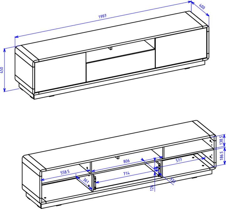 Image du produit Helvetia Möbel Aston (200 x 40 x 45 cm)