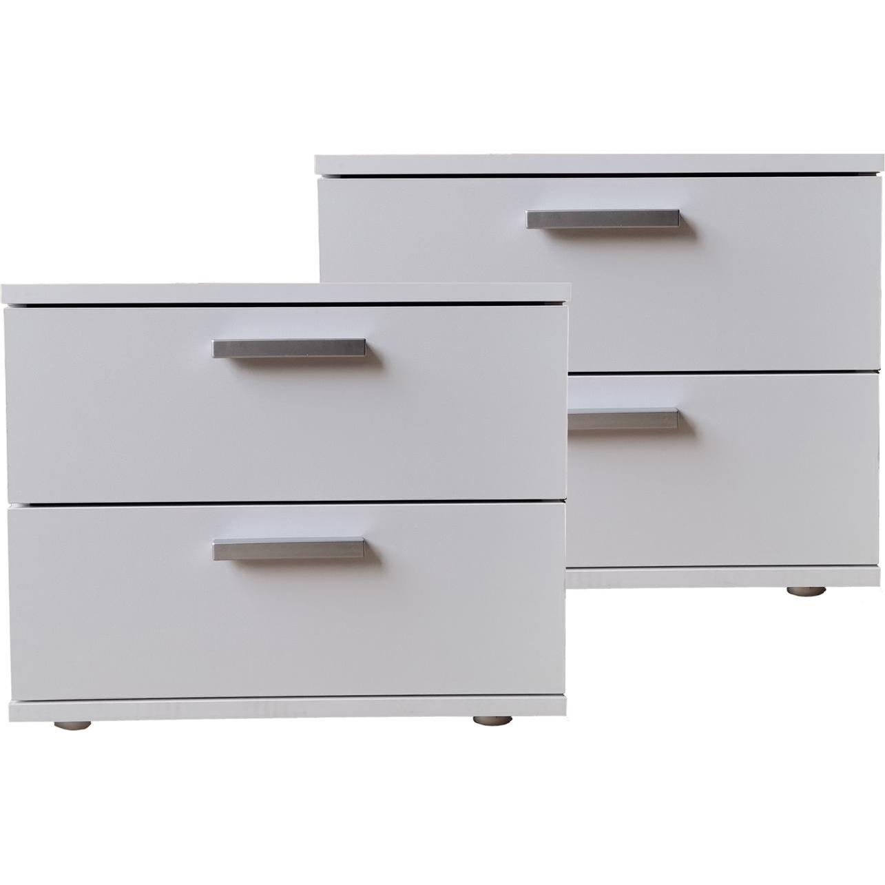 Thumbnail - HTI-Living, Nachttisch, Nachtschrank 2er Set Weiss Nina (45 x 38 x 38 cm)