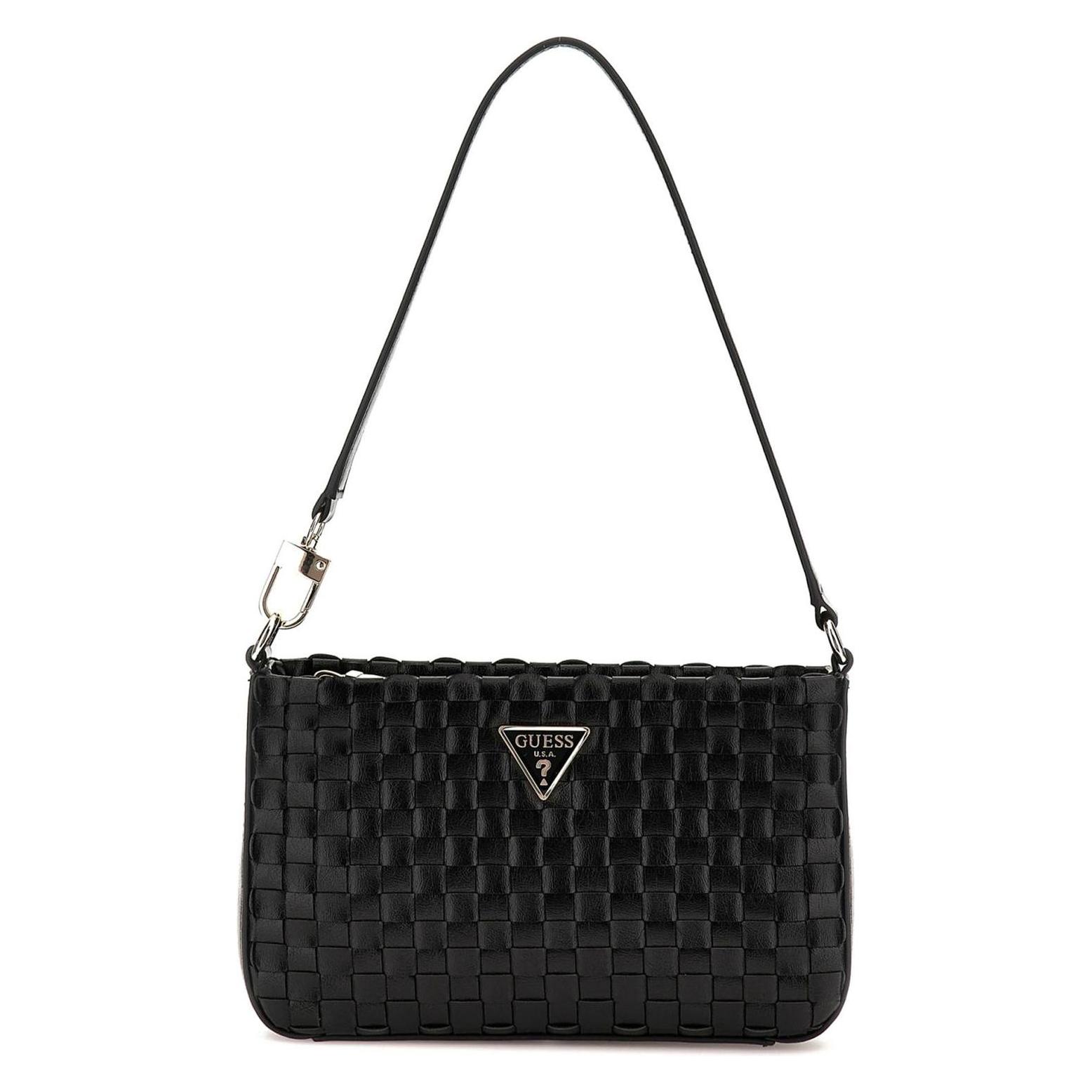Guess, Damen, Handtasche, Twiller Mini Top Zip Shoulder Bag, Schwarz