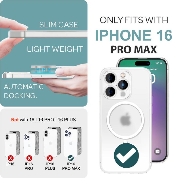 Actual product image Nalia Extremely thin 0.3mm hard case with MagSafe, matt cover (Apple iPhone 16 Pro Max)
