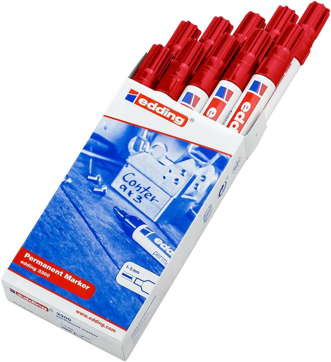 Actual product image Edding Permanent Marker 3300, with wedge tip (10 x)
